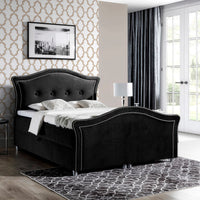 Čalúnená posteľ boxspring BEDRIS LUX + topper, 120x200, jaguar 2183 -  - 0