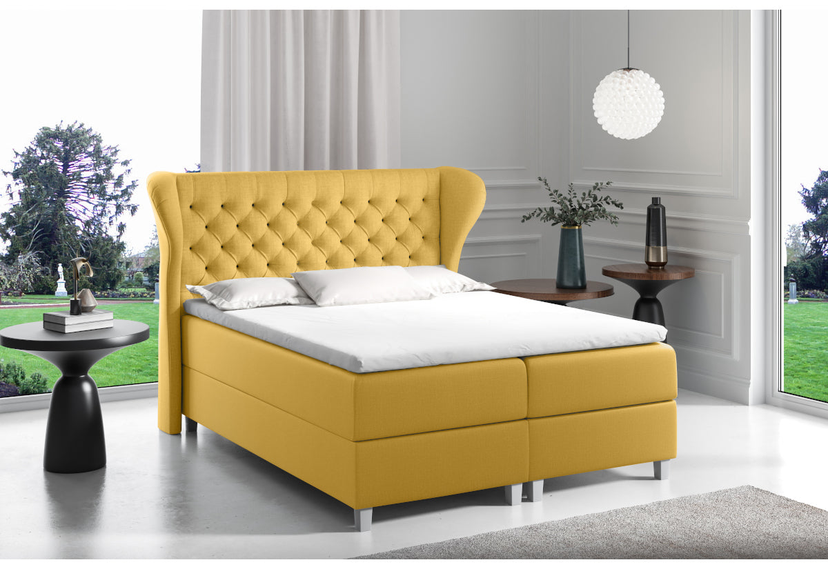 Čalúnená posteľ boxspring JACKY + topper, 120x200, fancy 48 -  - 0