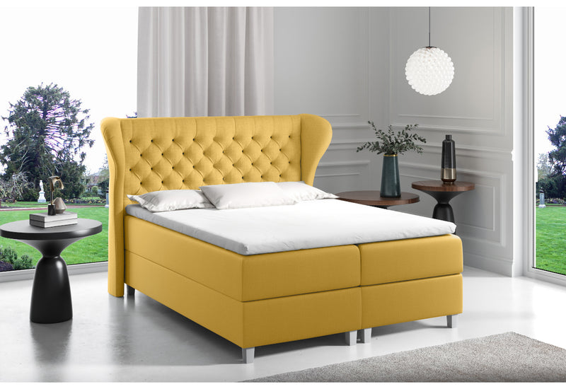 Čalúnená posteľ boxspring JACKY + topper, 120x200, fancy 48 -  - 0