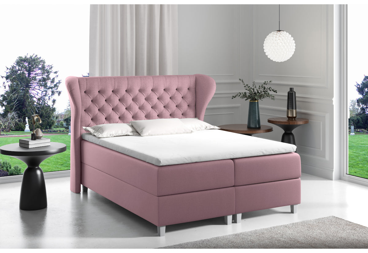 Čalúnená posteľ boxspring JACKY + topper, 120x200, fancy 63 -  - 0