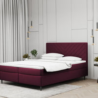 Čalúnená posteľ boxspring BALTICO + topper, 140x200, matt velvet 68 -  - 0