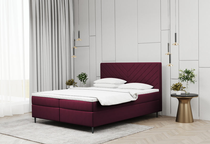 Čalúnená posteľ boxspring BALTICO + topper, 140x200, matt velvet 68 -  - 0