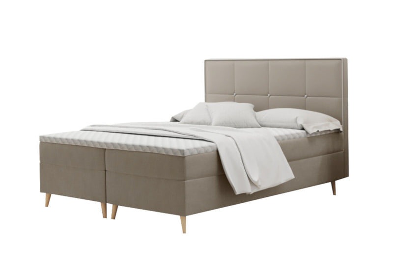 Čalúnená posteľ boxspring MOLIOSE + topper, 140x200, riviera 16 -  - 0