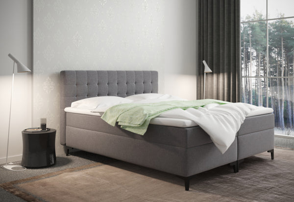 Čalúnená posteľ boxspring CHANTAL + topper, 140x200, muna 8 -  - 0