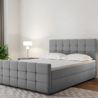 Čalúnená posteľ boxspring MARENA + topper, 120x200, basel 92 -  - 0