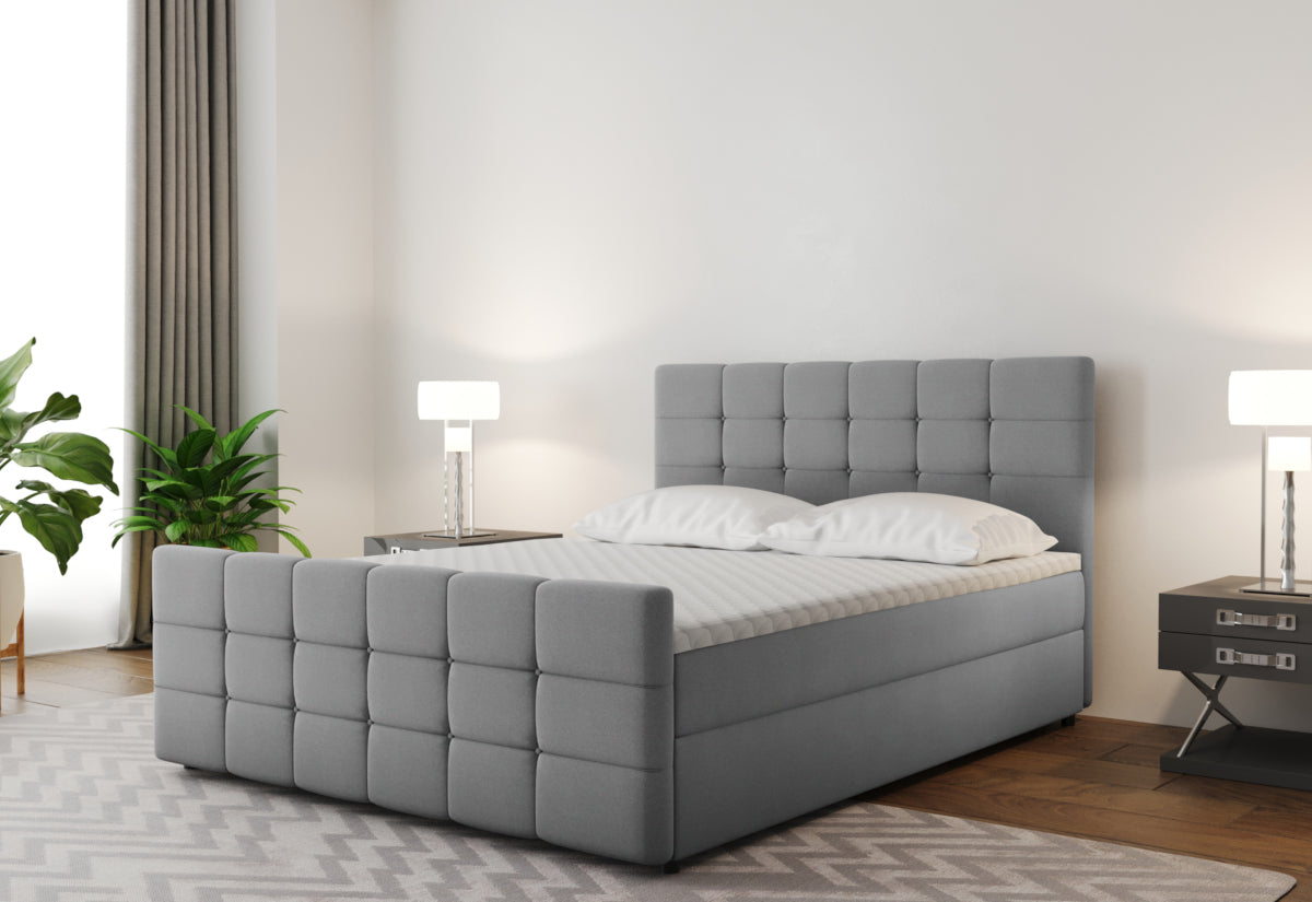 Čalúnená posteľ boxspring MARENA + topper, 120x200, basel 92 -  - 0