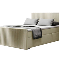 Čalúnená posteľ boxspring REMOS + topper, 120x200, monolith 02 -  - 0