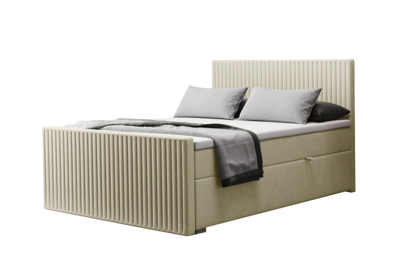 Čalúnená posteľ boxspring REMOS + topper, 120x200, monolith 02 -  - 0