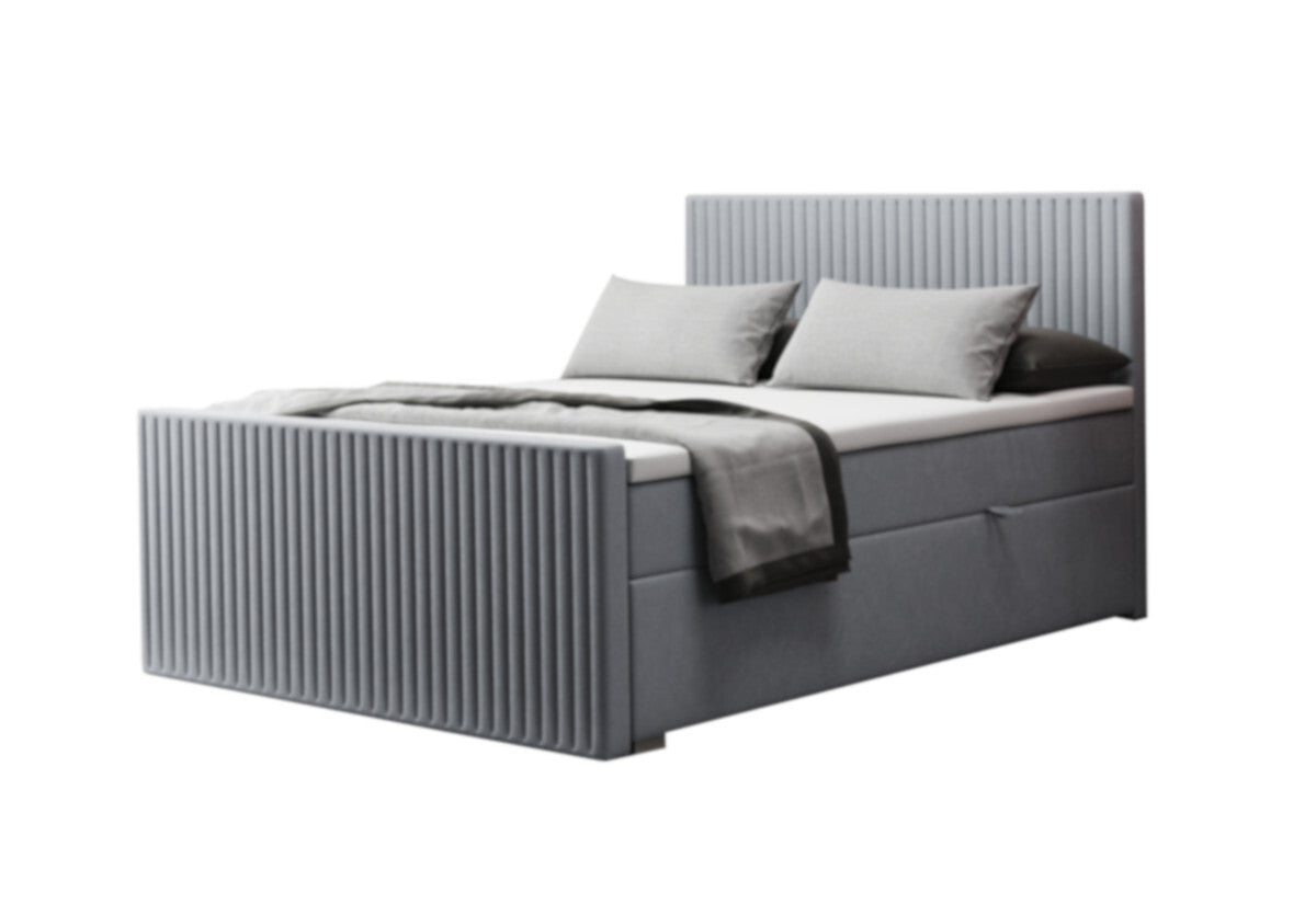 Čalúnená posteľ boxspring REMOS + topper, 120x200, monolith 85 -  - 0