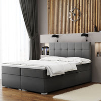 Čalúnená posteľ boxspring NORIS + topper, 120x200, matt velvet 93 -  - 0