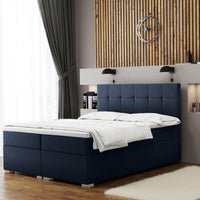 Čalúnená posteľ boxspring NORIS + topper, 120x200, matt velvet 79 -  - 0