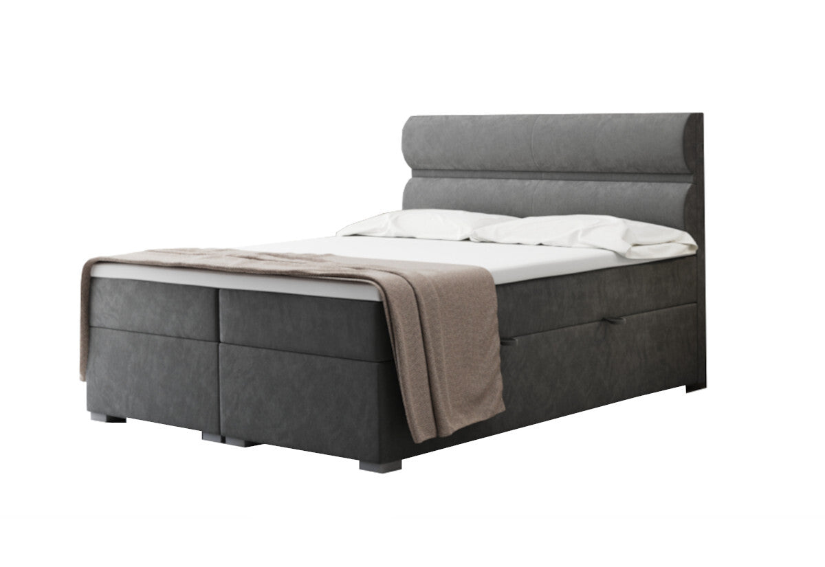 Čalúnená posteľ boxspring FELTA + topper, 120x200, riviera 91 -  - 0