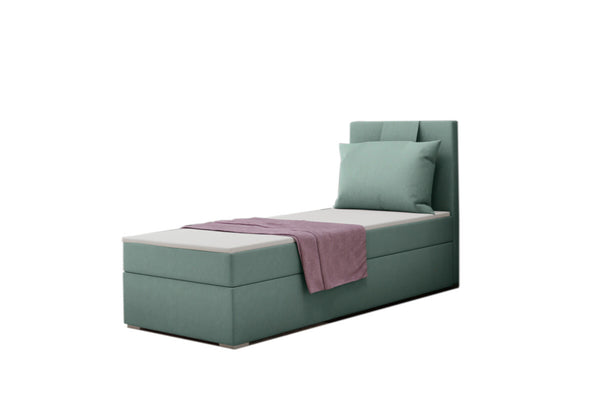 Čalúnená posteľ boxspring MIRANDA + topper, 80x200, soro 34, ľavá -  - 0