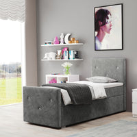 Čalúnená posteľ boxspring COLITA + topper, 80x200, riviera 91, ľavá -  - 0