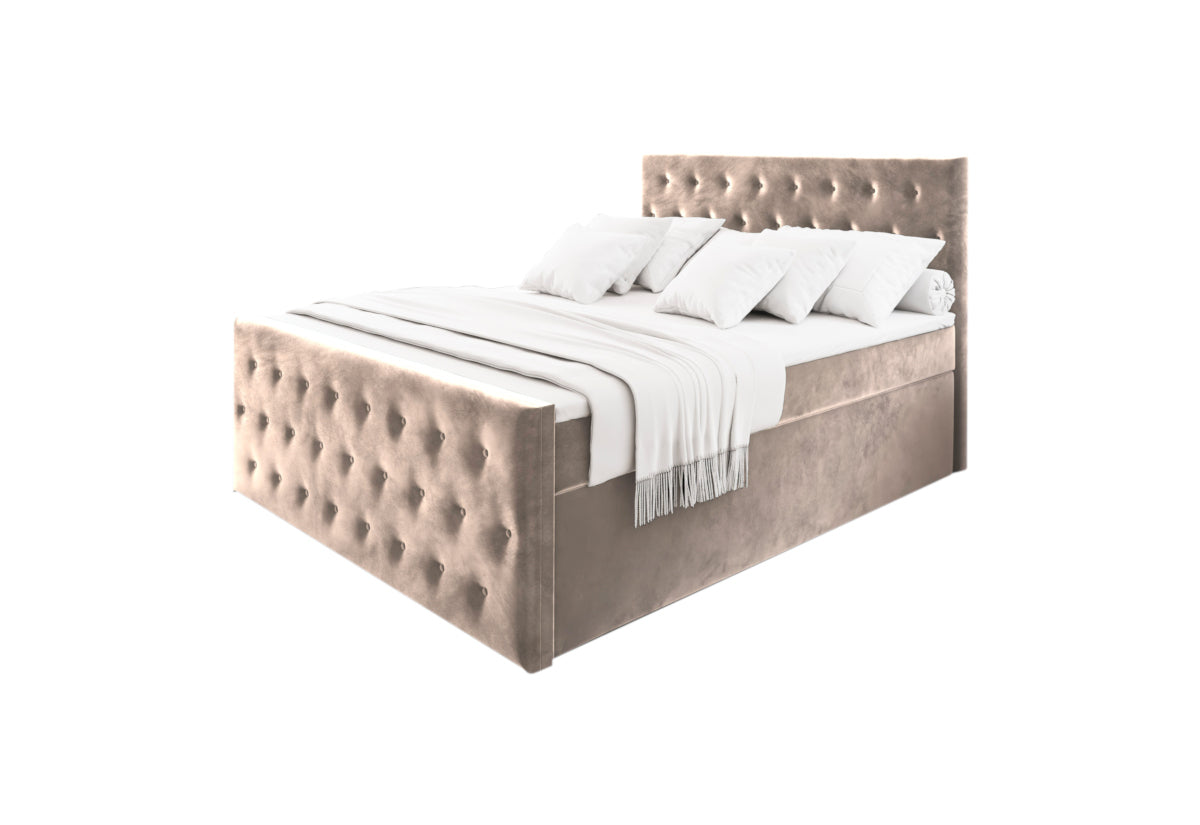 Čalúnená posteľ boxspring FENFI, 140x200, casablanca 4 -  - 0