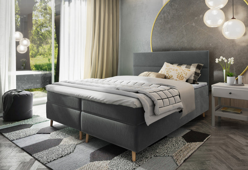 Čalúnená posteľ boxspring CLAUS, 160x200, kronos 15 + topper -  - 0