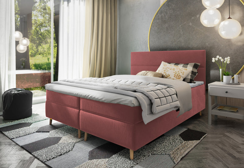 Čalúnená posteľ boxspring CLAUS, 160x200, kronos 29 + topper -  - 0