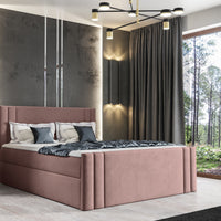 Čalúnená posteľ boxspring ELEKTRA + topper, 120x200, magic velvet 63 -  - 0