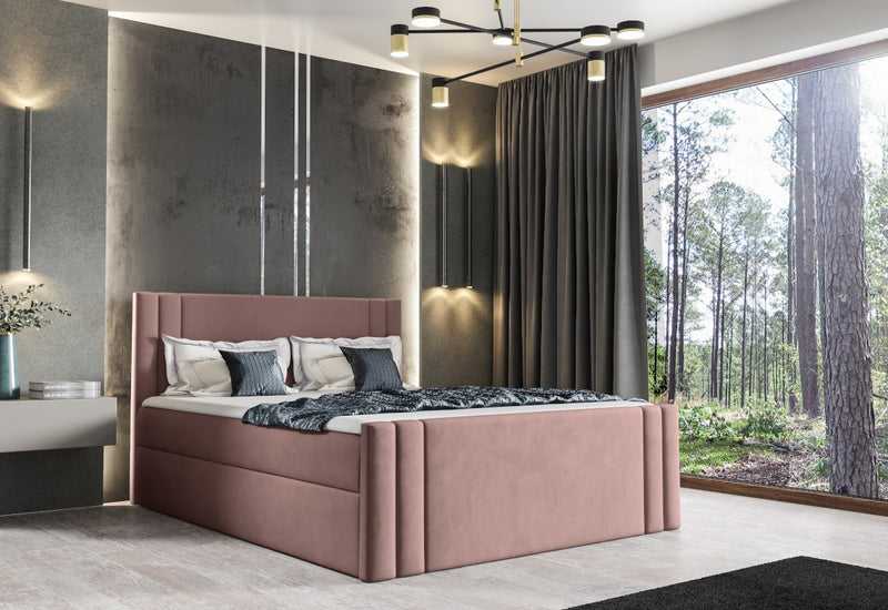 Čalúnená posteľ boxspring ELEKTRA + topper, 120x200, magic velvet 63 -  - 0