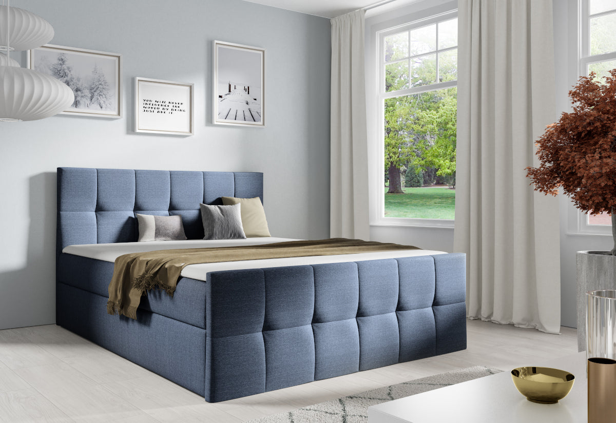 Čalúnená posteľ boxspring GOJA + topper, 120x200, fancy 79 -  - 0