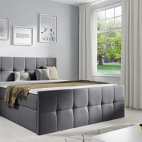 Čalúnená posteľ boxspring GOJA + topper, 120x200, fancy 97 -  - 0