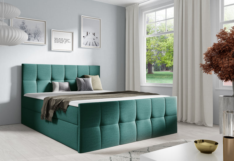 Čalúnená posteľ boxspring GOJA + topper, 120x200, venus velvet 2915 -  - 0