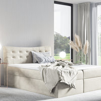 Čalúnená posteľ boxspring SALAMON + topper, 120x200, fuego 170 -  - 0