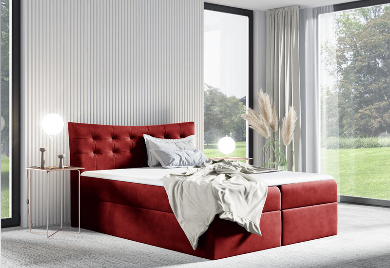 Čalúnená posteľ boxspring SALAMON + topper, 120x200, kronos 02 -  - 0