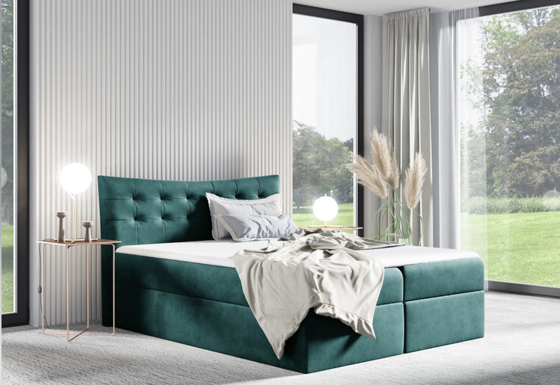 Čalúnená posteľ boxspring SALAMON + topper, 120x200, kronos 04 -  - 0