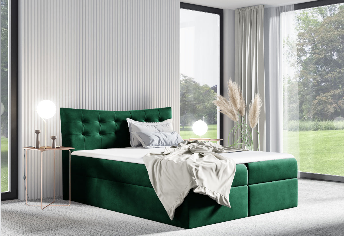 Čalúnená posteľ boxspring SALAMON + topper, 120x200, kronos 19 -  - 0