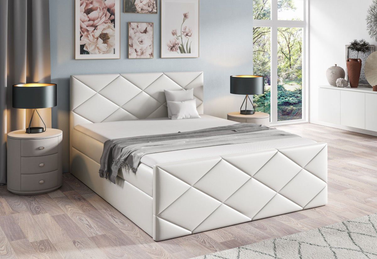 Čalúnená posteľ boxspring ROBINSON + topper, 120x200, madryt 920 -  - 0