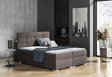 Čalúnená posteľ boxspring OLINA + topper, 140x200, hnedá -  - 0