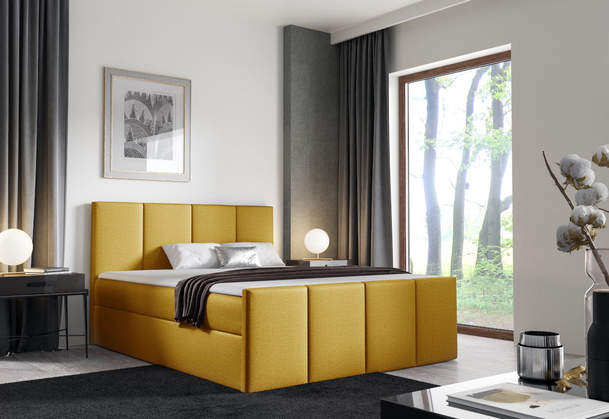 Čalúnená posteľ boxspring LAROS + topper, 120x200, fancy 48 -  - 0