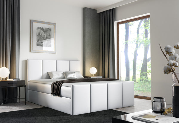 Čalúnená posteľ boxspring LAROS + topper, 120x200, madryt 920 -  - 0