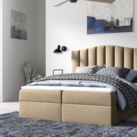 Čalúnená posteľ boxspring LINDE + topper, 120x200, casablanca 2303 -  - 0