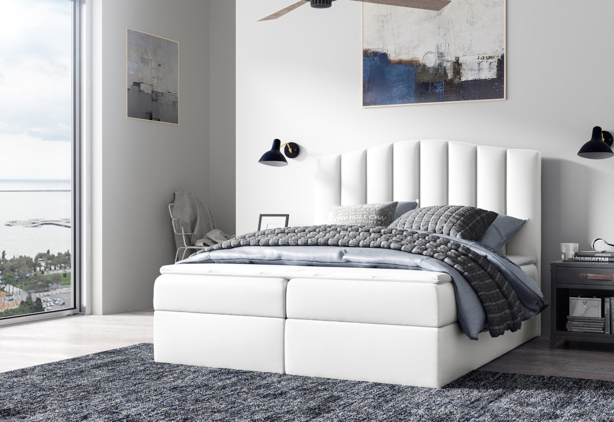 Čalúnená posteľ boxspring LINDE + topper, 120x200, madryt 920 -  - 0