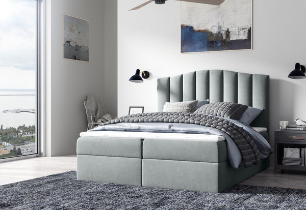 Čalúnená posteľ boxspring LINDE + topper, 180x200, casablanca 2314 -  - 0