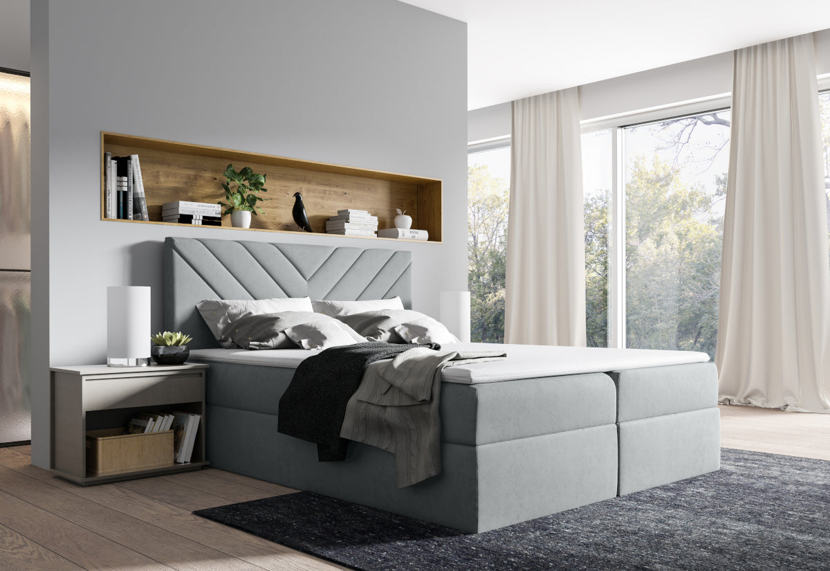 Čalúnená posteľ boxspring NUMBER 6 + topper, 120x200, casablanca 2314 -  - 0