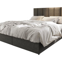 Čalúnená posteľ boxspring KARDI, 140x200, sawana 21 -  - 0