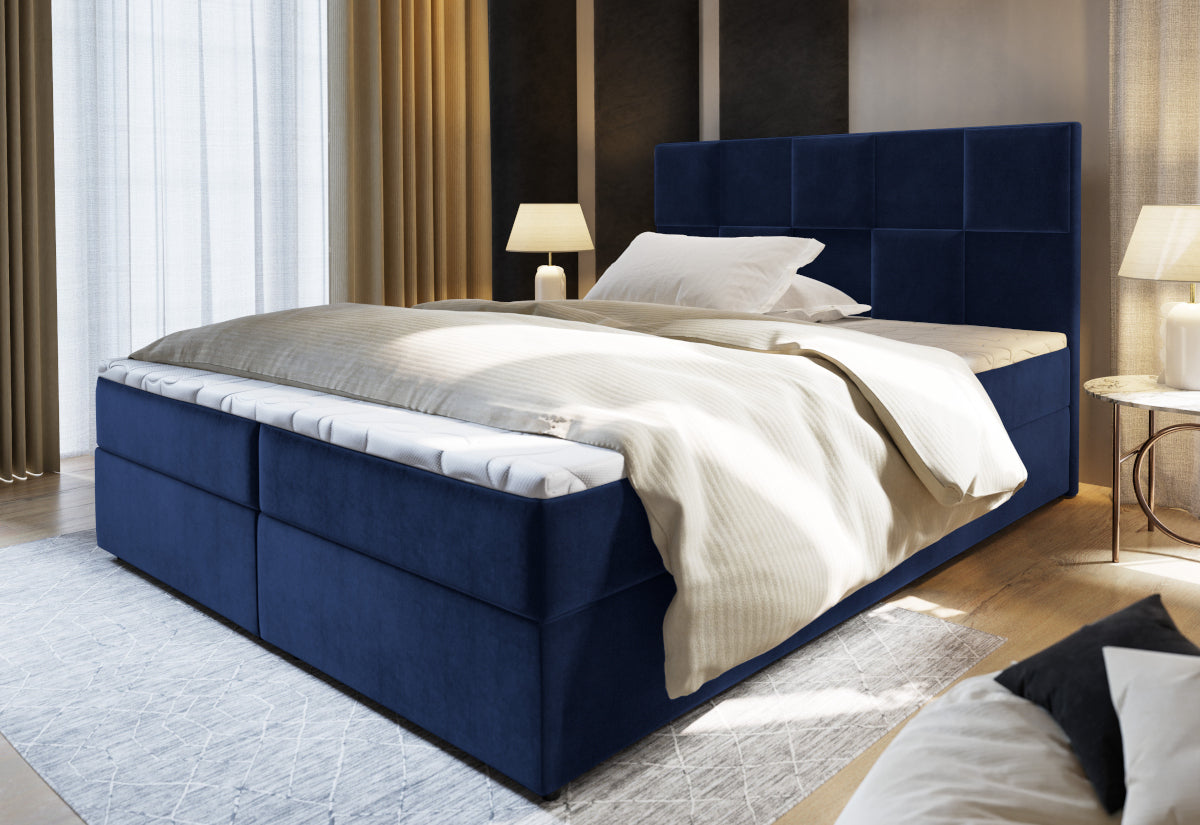 Čalúnená posteľ boxspring PIACO, 140x200, kronos 09 -  - 0