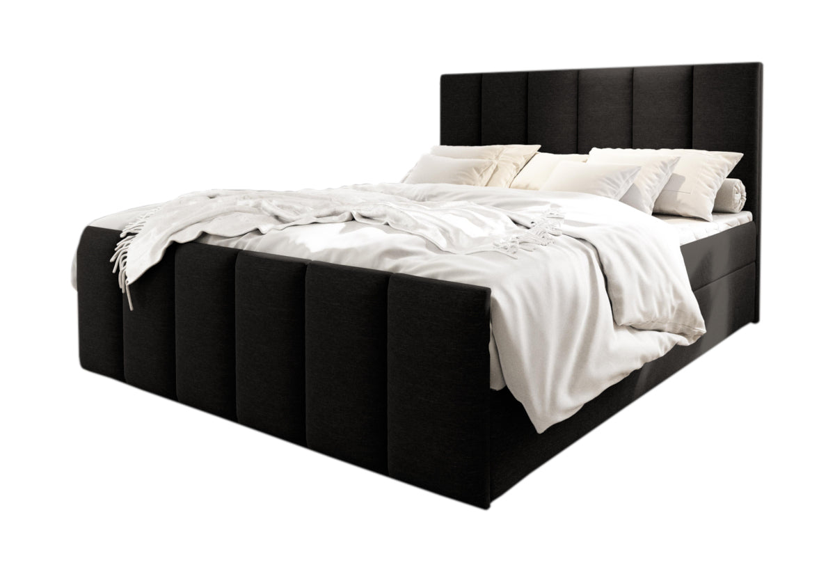 Čalúnená posteľ boxspring MAGO + topper, 140x200, sawana 14 -  - 0