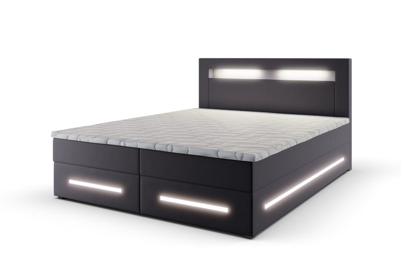 Čalúnená posteľ boxspring MINOR + topper, 140x200, soft 29 -  - 0