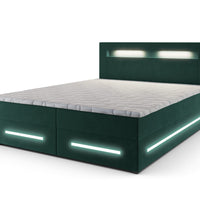 Čalúnená posteľ boxspring MINOR + topper, 140x200, monolith 37 -  - 0