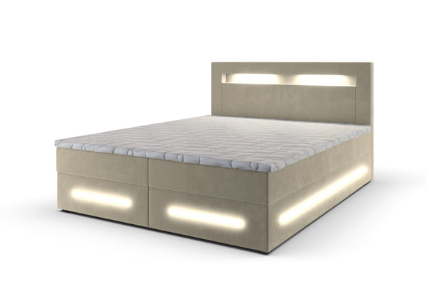 Čalúnená posteľ boxspring MINOR + topper, 180x200, monolith 02 -  - 0