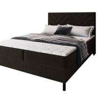 Čalúnená posteľ boxspring ROKOS + topper, 140x200, monolith 29 -  - 0