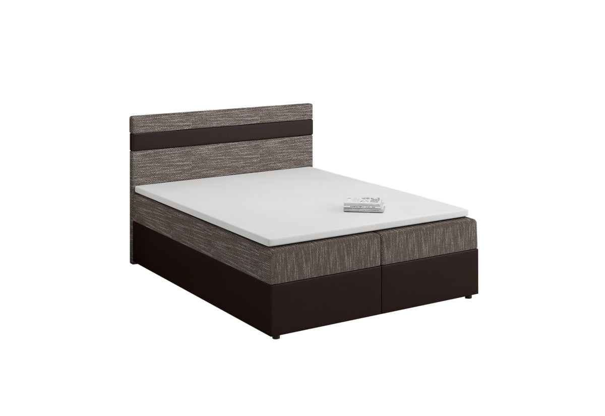 Čalúnená posteľ boxspring MODELA, 140x200, kornet 04/dolaro 33 -  - 0