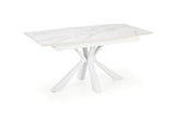 Rozkladací jedálenský stôl VALIDA, 160-200x89x78, biela -  - 0