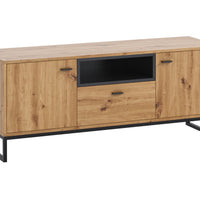 TV stolík OTYL, 135x55x40, dub artisan/čierna -  - 0