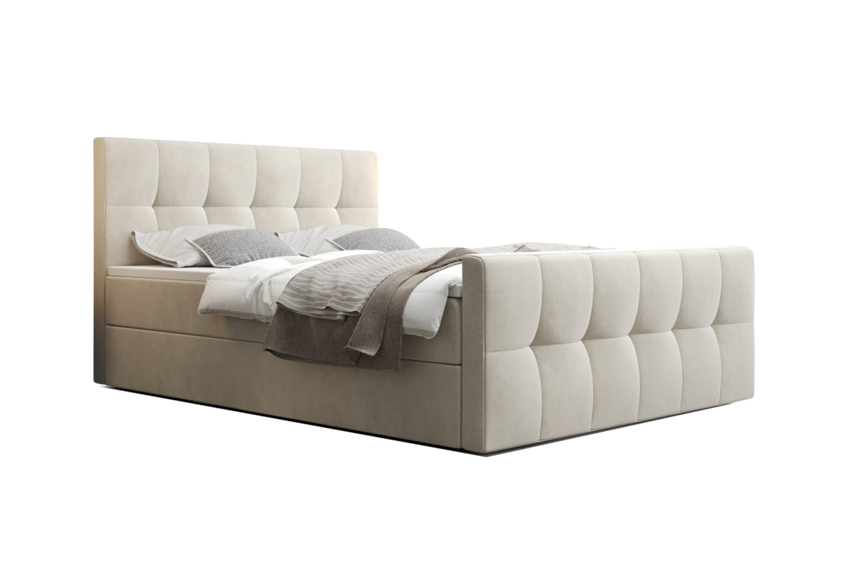 Čalúnená posteľ boxspring HATAN, 90x200, monolith 02, pravá -  - 0